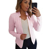 Women's Slim-Fit Long-Sleeve Blazer with Notched Lapels in Multiple Colors