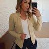 Women's Slim-Fit Long-Sleeve Blazer with Notched Lapels in Multiple Colors