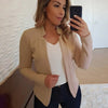 Women's Slim-Fit Long-Sleeve Blazer with Notched Lapels in Multiple Colors
