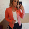 Women's Slim-Fit Long-Sleeve Blazer with Notched Lapels in Multiple Colors