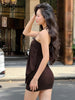 Sexy Mini Halter Ruched Backless Short Dress Solid Sleeveless Women Dresses Summer Lady Party Birthday Club Clothes Y2K