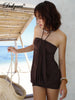 Sexy Mini Halter Ruched Backless Short Dress Solid Sleeveless Women Dresses Summer Lady Party Birthday Club Clothes Y2K