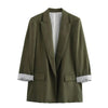 Women's Long-Sleeve Blazer with Notched Lapels and Pockets in Six Colors
