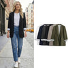 Women's Long-Sleeve Blazer with Notched Lapels and Pockets in Six Colors