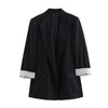 Women's Long-Sleeve Blazer with Notched Lapels and Pockets in Six Colors