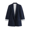 Women's Long-Sleeve Blazer with Notched Lapels and Pockets in Six Colors
