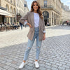 Women's Long-Sleeve Blazer with Notched Lapels and Pockets in Six Colors
