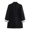 Women's Long-Sleeve Blazer with Notched Lapels and Pockets in Six Colors