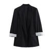 Women's Long-Sleeve Blazer with Notched Lapels and Pockets in Six Colors