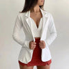 Women's Blazer Formal Office Work Set Pocket Jacket Coat Loose women's wear
