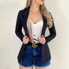 Women's Blazer Formal Office Work Set Pocket Jacket Coat Loose women's wear