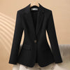 Women's Single-Button Blazer for Autumn and Winter in Black White or Red