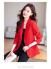 Women's Single-Button Blazer for Autumn and Winter in Black White or Red
