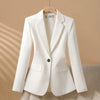 Women's Single-Button Blazer for Autumn and Winter in Black White or Red