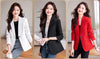 Women's Single-Button Blazer for Autumn and Winter in Black White or Red