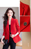 Women's Single-Button Blazer for Autumn and Winter in Black White or Red