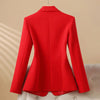 Women's Single-Button Blazer for Autumn and Winter in Black White or Red