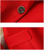 Women's Single-Button Blazer for Autumn and Winter in Black White or Red