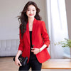 Women's Single-Button Blazer for Autumn and Winter in Black White or Red
