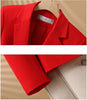 Women's Single-Button Blazer for Autumn and Winter in Black White or Red