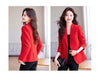 Women's Single-Button Blazer for Autumn and Winter in Black White or Red