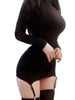 Sexy Long Sleeve Mini Dress Socks High Waist Thin O Neck Elegant Fairy Women Korean Sexy Dresses autumn 763G