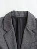 Women's Gray Striped Single-Breasted Blazer with Notched Lapels and Pockets