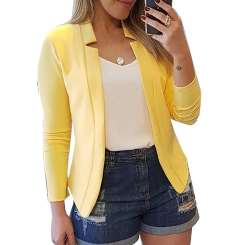 Spring Women Blazer Jacket Female Long Sleeve Thin Coat Open Stitch Blazer OL Womens Basic Jackets and Coats Femme Tops