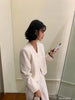 Women's 5 Colors Autumn Chic Korea Design Short High Street Cute Elegant Office Button Notched Blazer