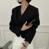 Women's 5 Colors Autumn Chic Korea Design Short High Street Cute Elegant Office Button Notched Blazer