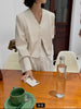 Women's 5 Colors Autumn Chic Korea Design Short High Street Cute Elegant Office Button Notched Blazer