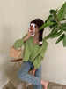 Women's 5 Colors Autumn Chic Korea Design Short High Street Cute Elegant Office Button Notched Blazer