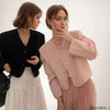 Women's 5 Colors Autumn Chic Korea Design Short High Street Cute Elegant Office Button Notched Blazer