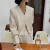 Women's 5 Colors Autumn Chic Korea Design Short High Street Cute Elegant Office Button Notched Blazer