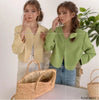 Women's 5 Colors Autumn Chic Korea Design Short High Street Cute Elegant Office Button Notched Blazer