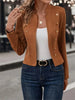 Women's Double-Breasted Stand-Collar Blazer with Long Sleeves in Four Colors