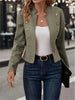 Women's Double-Breasted Stand-Collar Blazer with Long Sleeves in Four Colors