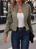Women's Double-Breasted Stand-Collar Blazer with Long Sleeves in Four Colors