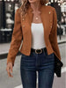 Women's Double-Breasted Stand-Collar Blazer with Long Sleeves in Four Colors