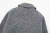 Women's Gray Tweed Blazer Jacket with a Loose Fit and Long Sleeves