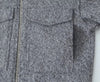 Women's Gray Tweed Blazer Jacket with a Loose Fit and Long Sleeves