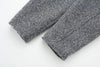 Women's Gray Tweed Blazer Jacket with a Loose Fit and Long Sleeves