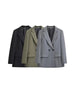 Women's Double-Breasted Blazer Coat with Long Sleeves and Flap Pockets