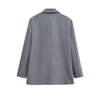 Women's Double-Breasted Blazer Coat with Long Sleeves and Flap Pockets