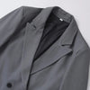 Women's Double-Breasted Blazer Coat with Long Sleeves and Flap Pockets