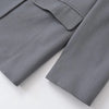 Women's Double-Breasted Blazer Coat with Long Sleeves and Flap Pockets