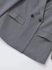 Women's Double-Breasted Blazer Coat with Long Sleeves and Flap Pockets
