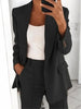 Women's Solid-Color Blazer with Notched Lapels and a Button Front