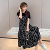 1pcs Women Dress Elegant Party Dresses Casual Mid-Length Floral Printed Boho Daily Chiffon Dress vestidos