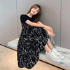 1pcs Women Dress Elegant Party Dresses Casual Mid-Length Floral Printed Boho Daily Chiffon Dress vestidos